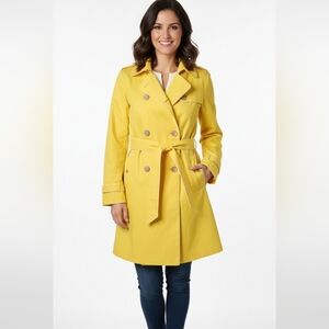 Gap Women’s Y2K Bright Yellow Double-Breasted Women's Trench Coat Xl